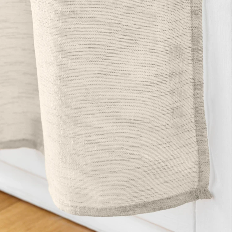 Paire de voilages passe-tringle en voile tissé pour porte-fenêtre