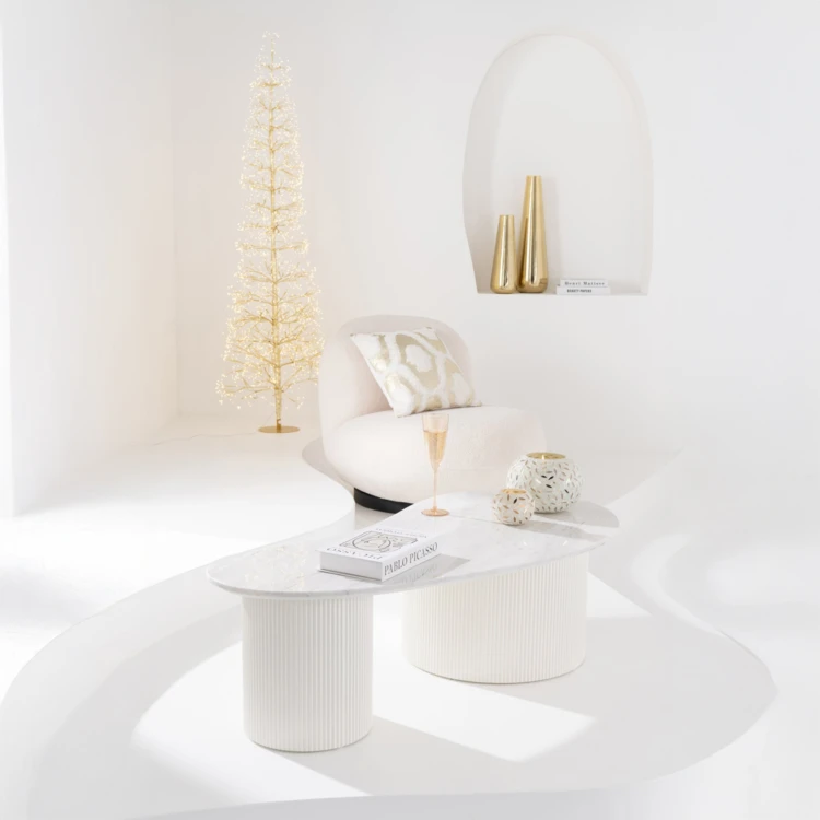 ARBRE LED LUMIÈRES BLANC CHAUD FER NOIR EXTRA LARGE