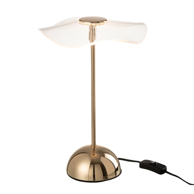 Lampe de table LED en métal effet fleur