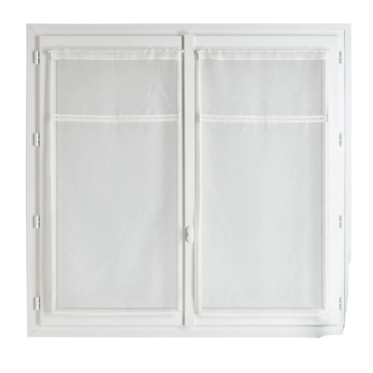 Par de cortinas con cinta de macramé