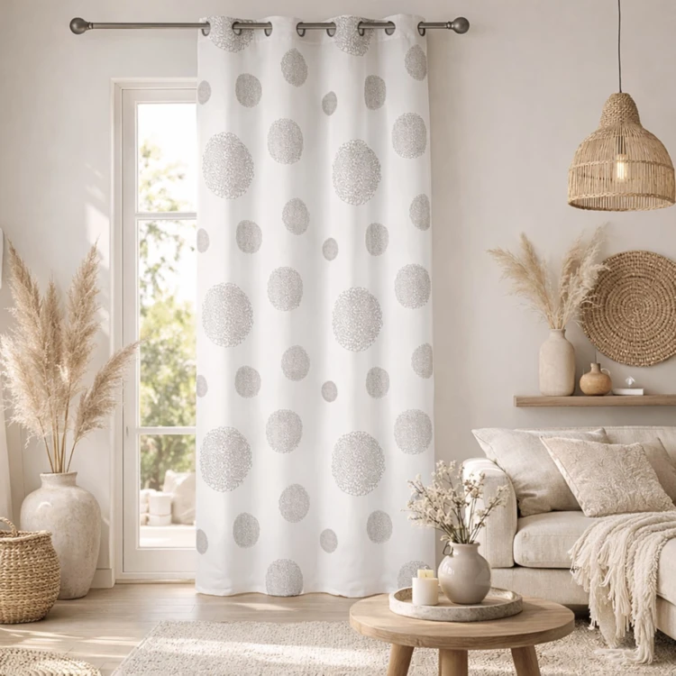 Voilage motif rond impression magnétique