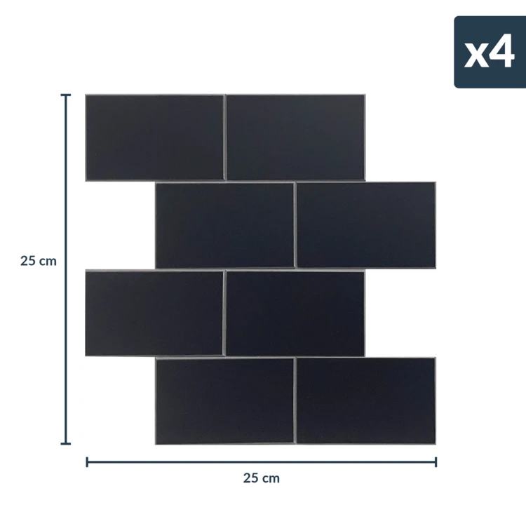Zelfklevende 3D-wandpanelen met tegeleffect, 4 stuks