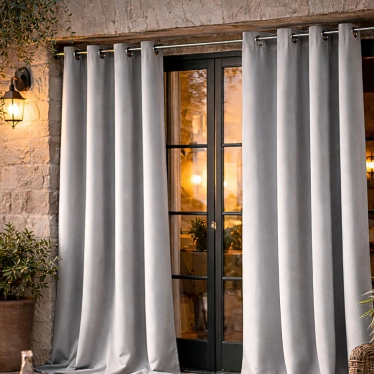 Rideau d'extérieur en tissu déperlant