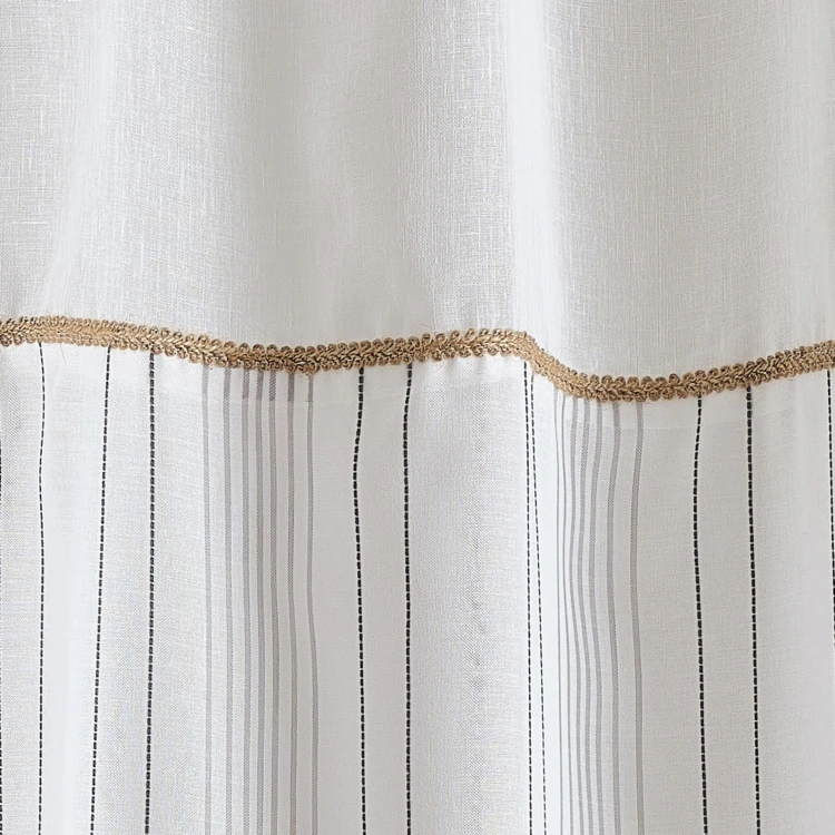 Cortina de tamiz anudada con revestimiento y acabado de yute