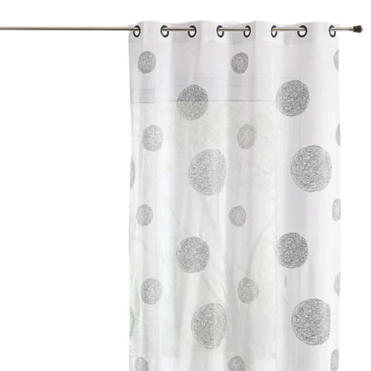 Voilage  blanc broderie rond