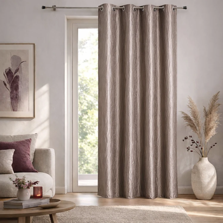 Rideau d'Ameublement en Taffetas Froissé