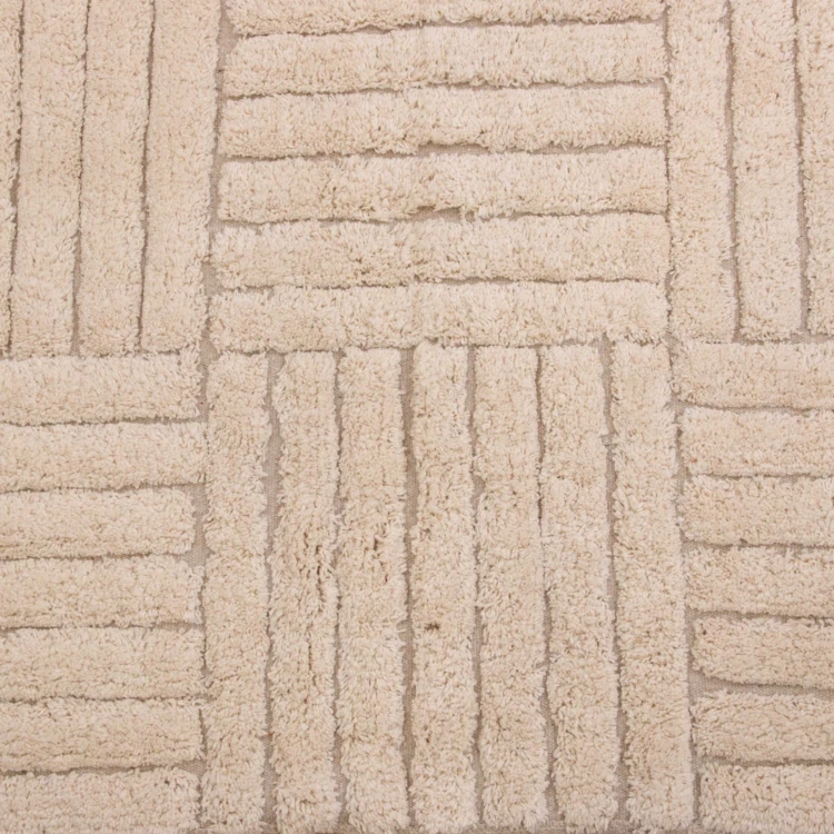 Tapis coton déco motif rayures croisées