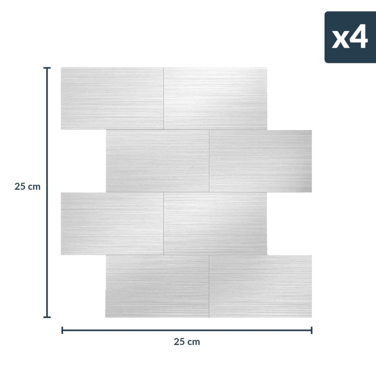 Zelfklevende 3D-wandpanelen met tegeleffect, 4 stuks