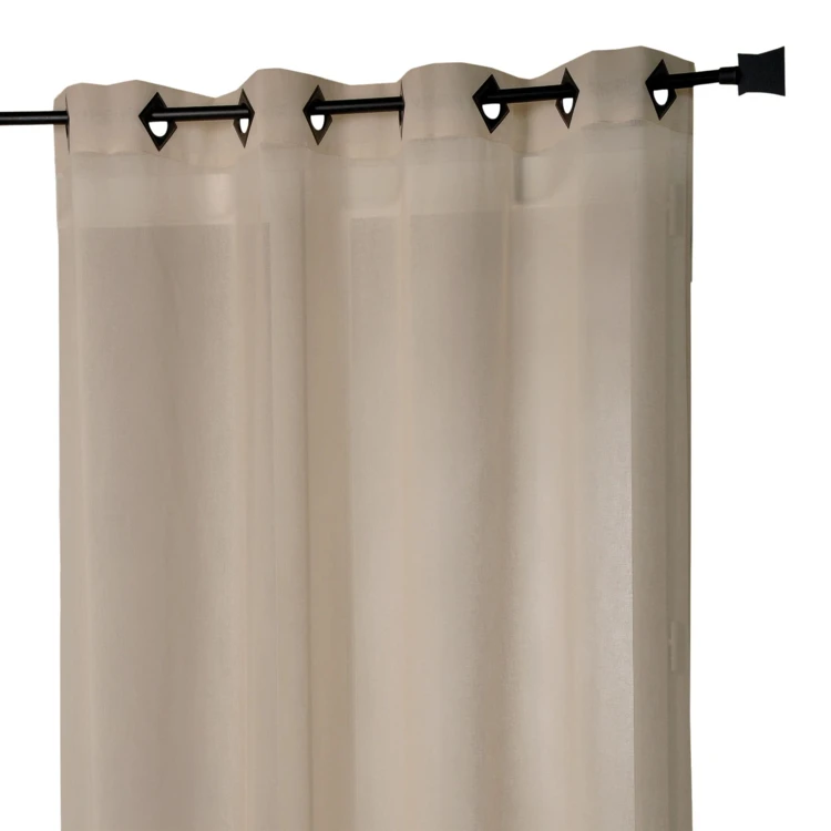 Voilage en Etamine Légère Unie à Oeillets Carrés