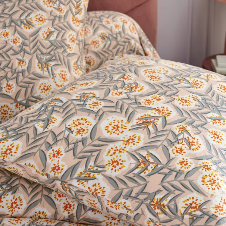 Parure de draps 4 pièces flanelle feuillage draps + taies