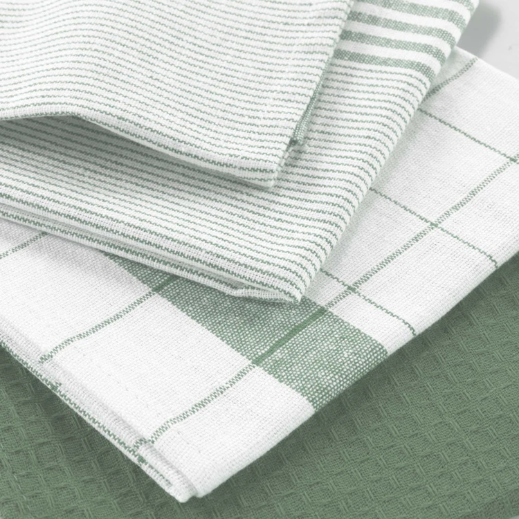 3er-Set Geschirrtücher aus gewebter Waffelstruktur-Baumwolle