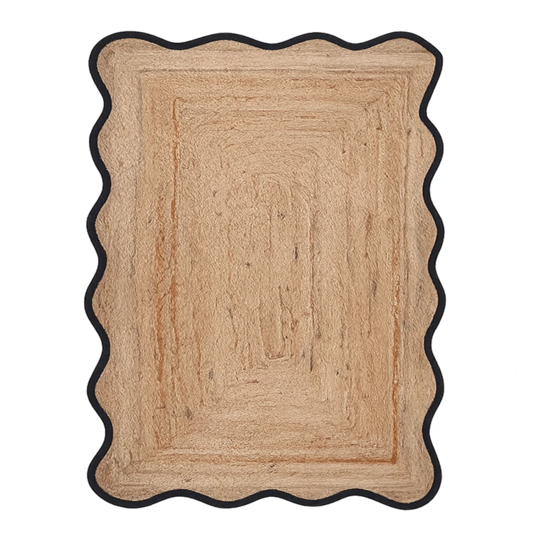 Tapis de salon tressé avec finition ondulée