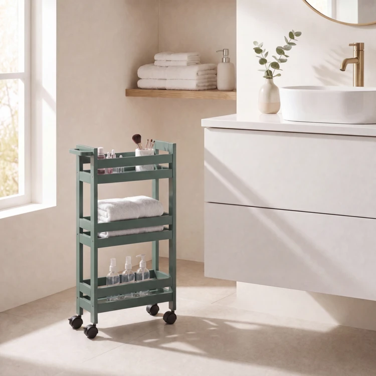 Desserte de salle de bain à roulettes 3 niveaux