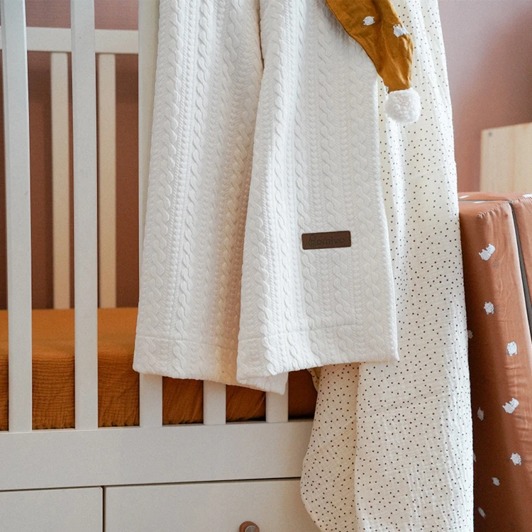 Manta reversible para niño efecto tejido