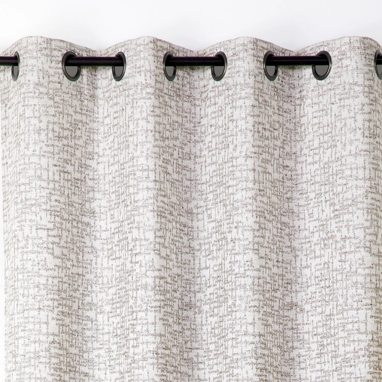 Rideau jacquard à oeillets effet tweed