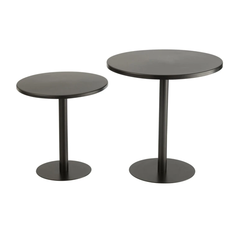Lot de 2 tables basses gigognes en aluminium