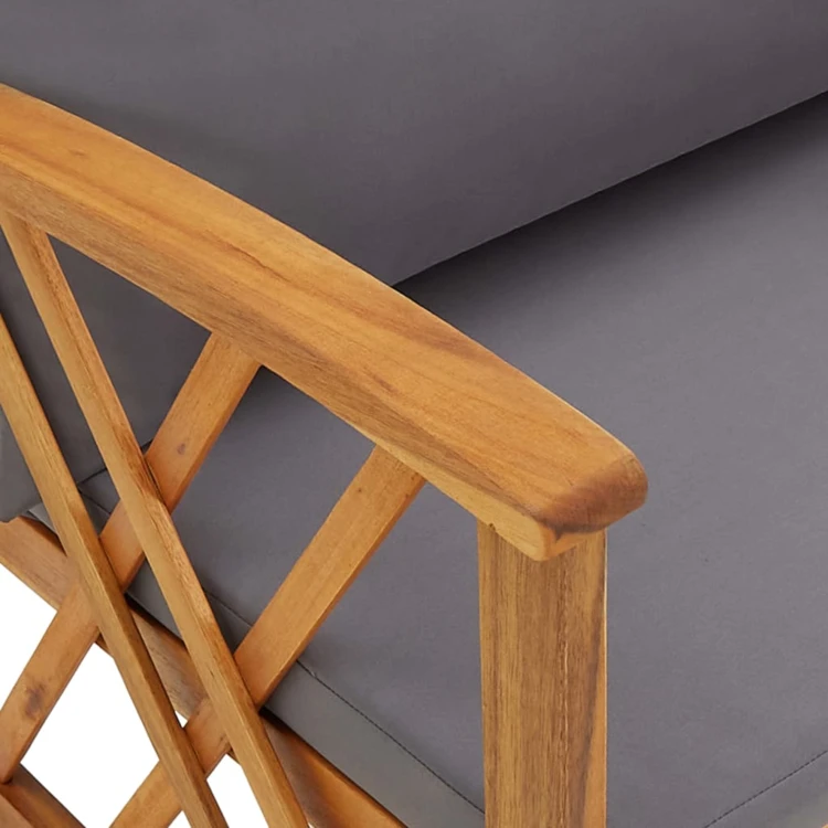 Lot de 2 chaises de jardin en bois avec coussins