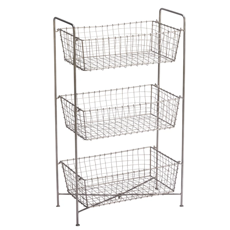 Étagère de rangement en fer avec paniers