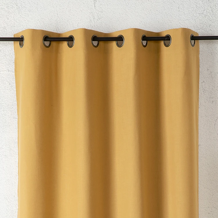 Rideau aspect lin à oeillets