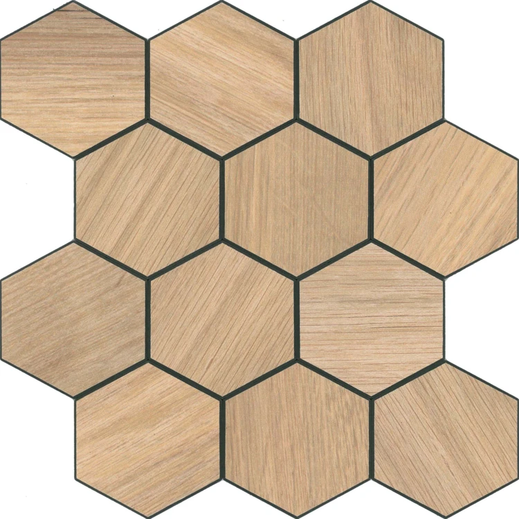 Crédence adhésive murale 3D effet carrelage hexagonal 4 pièces