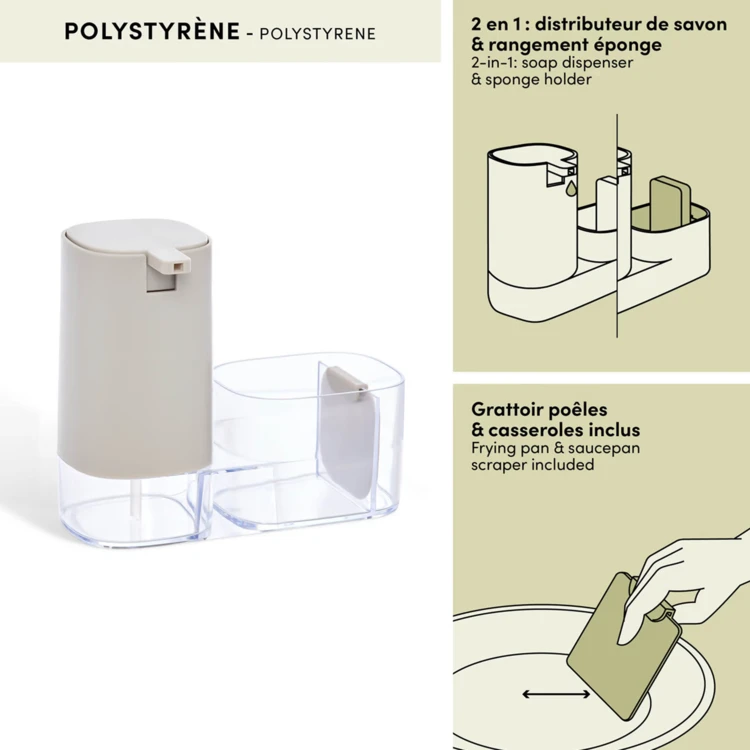 Distributeur de savon avec organiseur d'évier