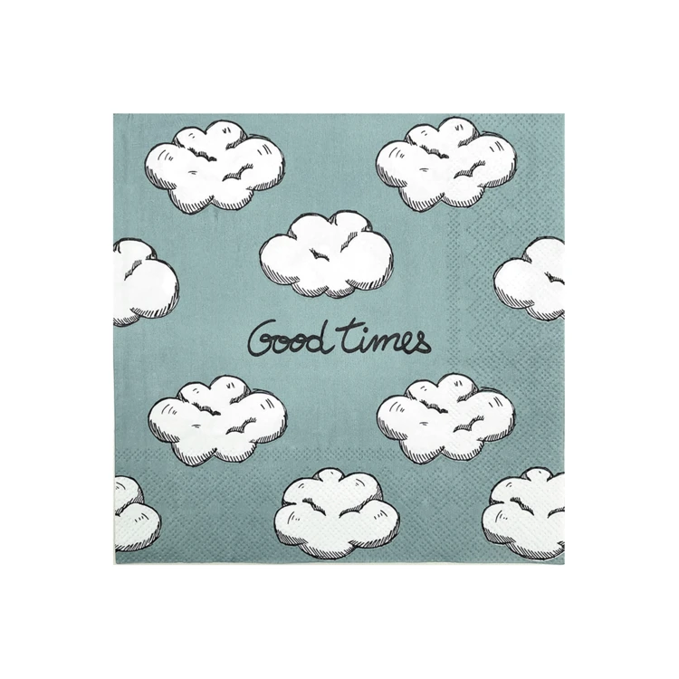 Set mit 20 Papierservietten mit Wolkenmuster