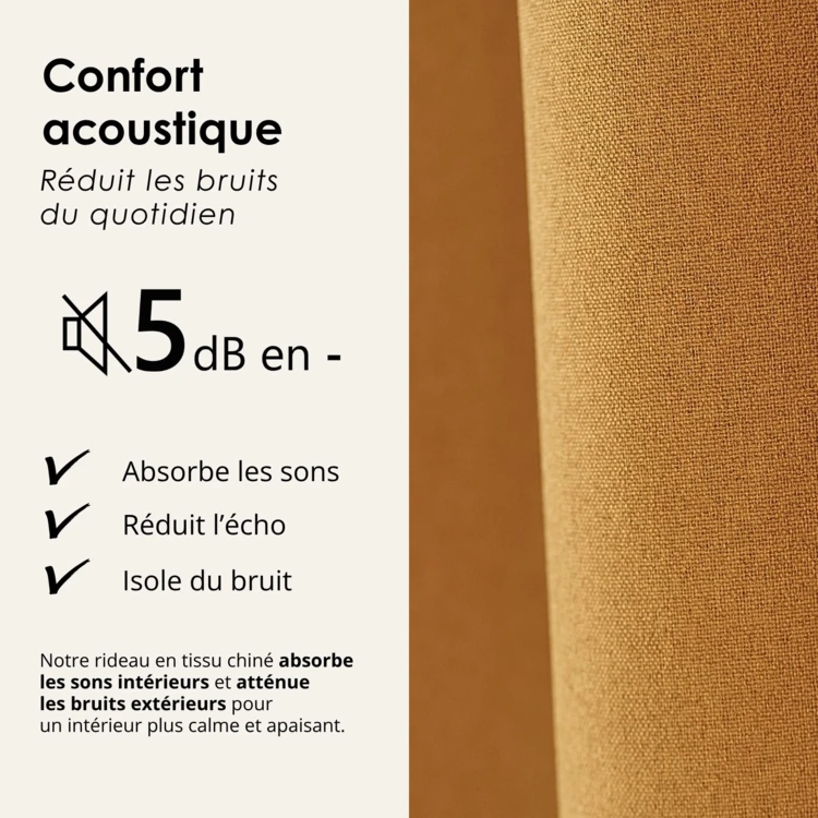 Rideau 100% occultant thermique phonique chiné