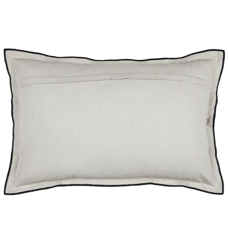 Coussin volant plat feston noir coton