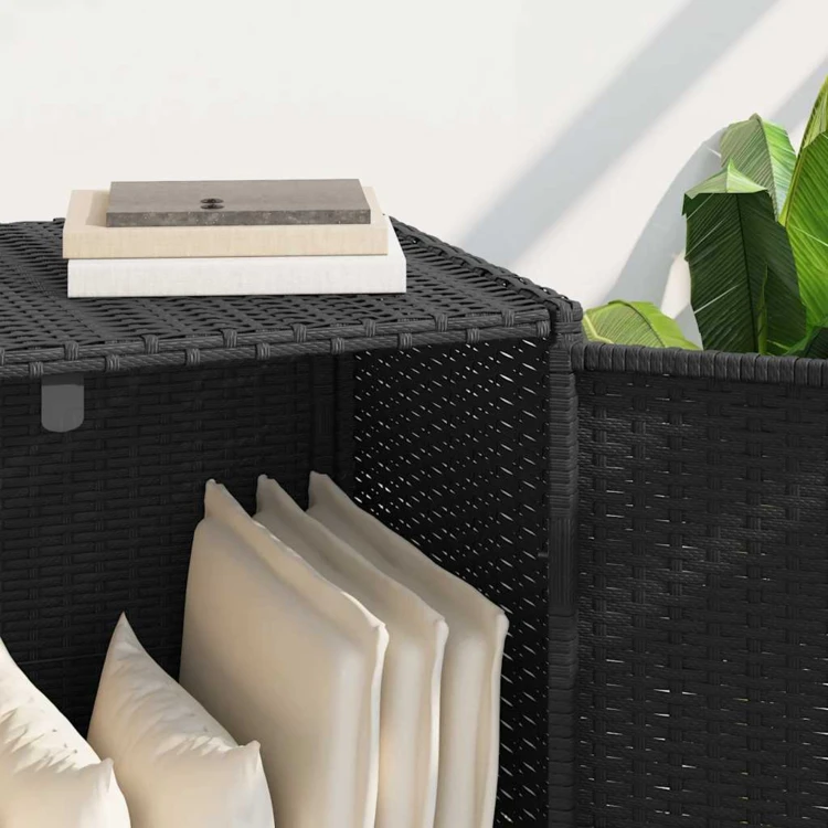 Armoire de jardin en résine tressée avec double porte