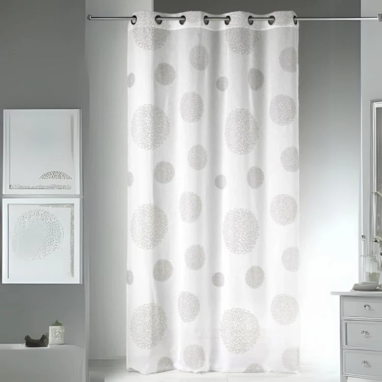 Visillo en Estameña Fantasía Estampado Plata