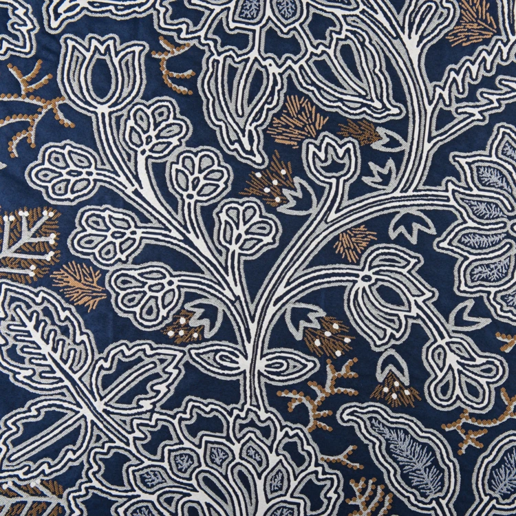 Lichtdurchlässiger Jacquard-Vorhang mit floralem, grafischem und raffiniertem Muster