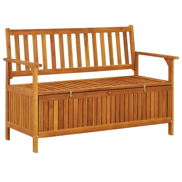 Banc de jardin avec coffre de rangement en bois