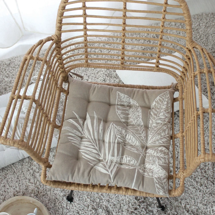 Galette de chaise piquée motif nature