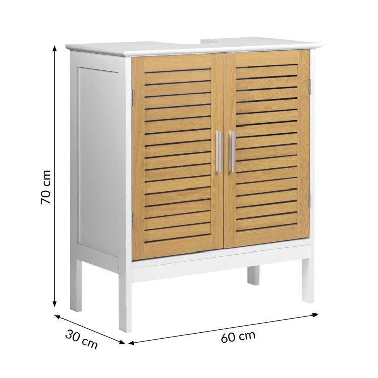 Meuble sous vasque de salle de bain avec portes persiennées