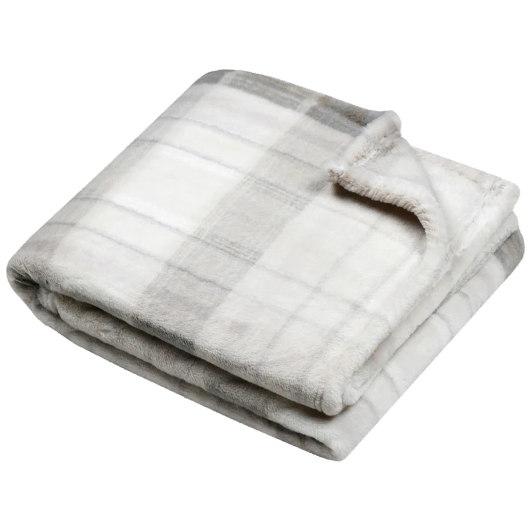 Plaid à carreaux écossais en fausse fourrure
