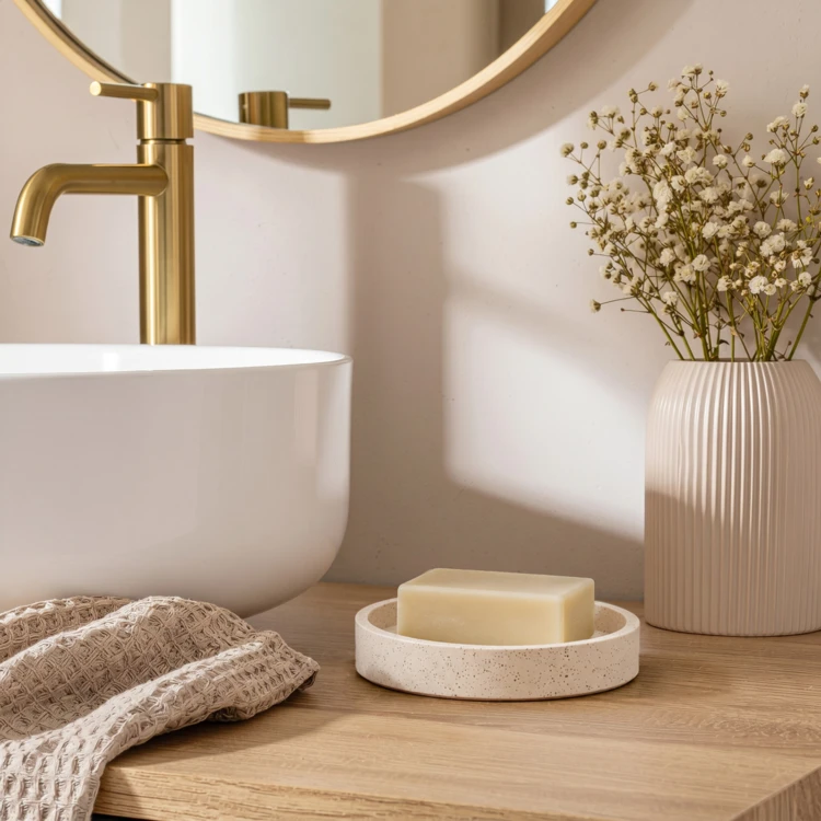 Porte-savon de salle de bain en polyrésine