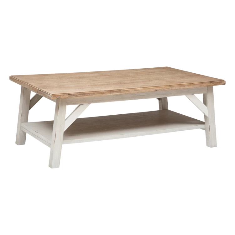 Mesa de centro rectangular de aspecto madera
