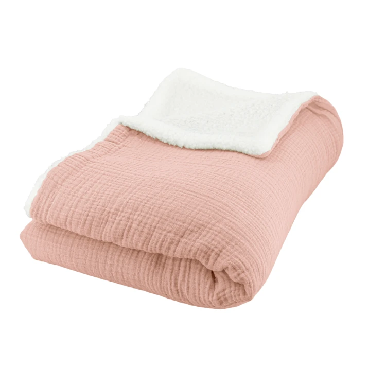 Plaid sherpa et gaze de coton