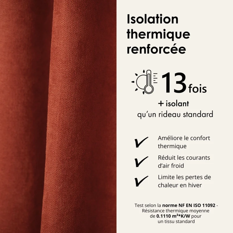 Rideau thermique phonique et semi occultant KONFOR