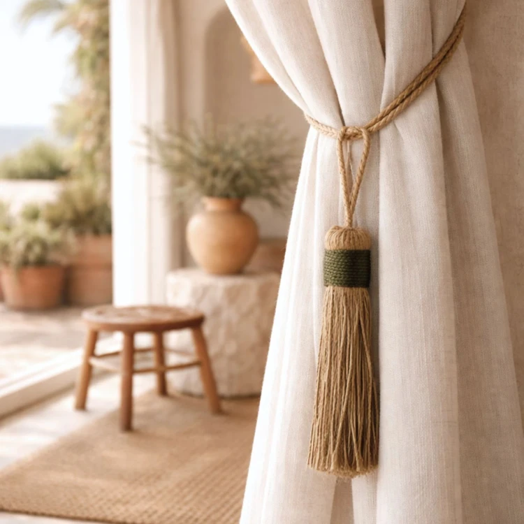 Fermacravatta con nappina naturale