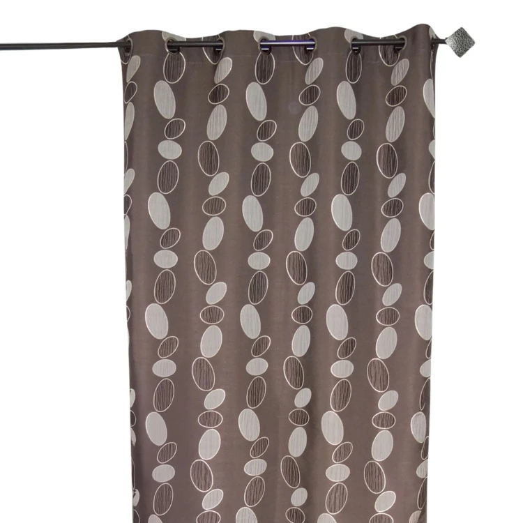Rideau Ameublement en Jacquard Galets Chocolat