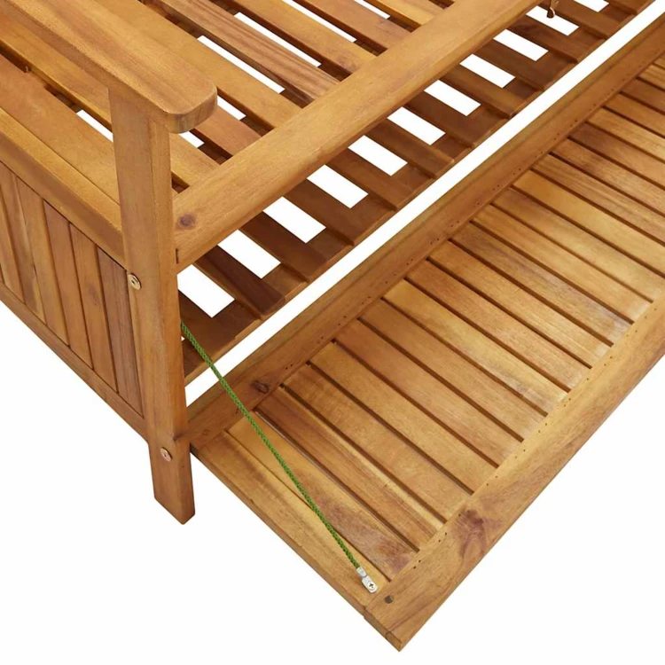 Banc de jardin avec coffre de rangement en bois