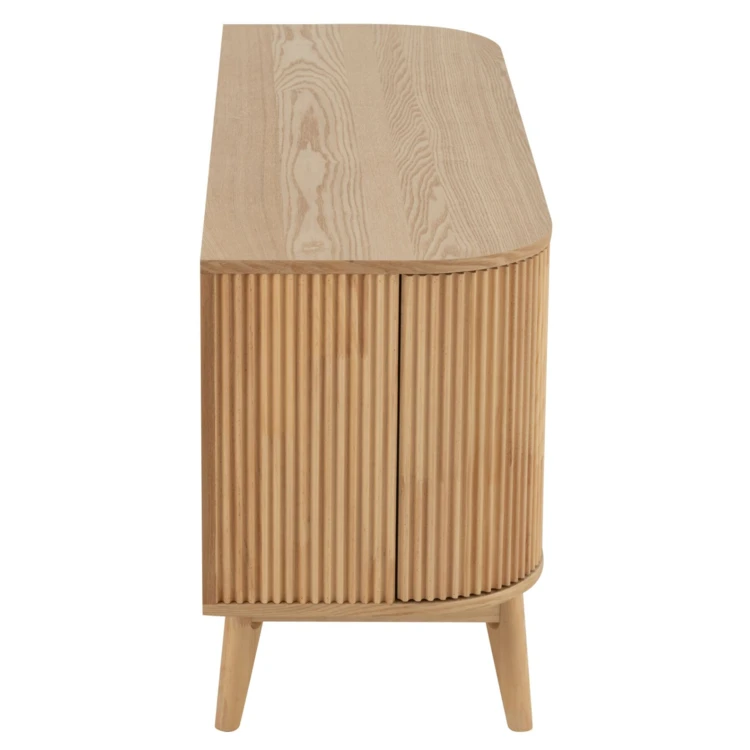 Mueble de almacenamiento redondeado de madera
