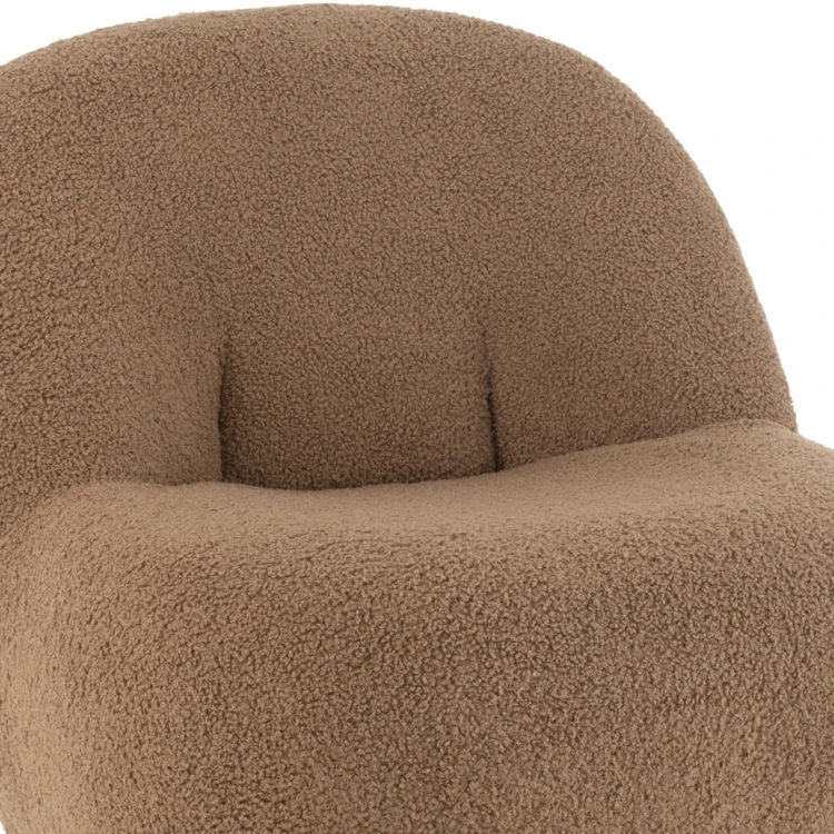 Fauteuil moelleux velours effet bouclette