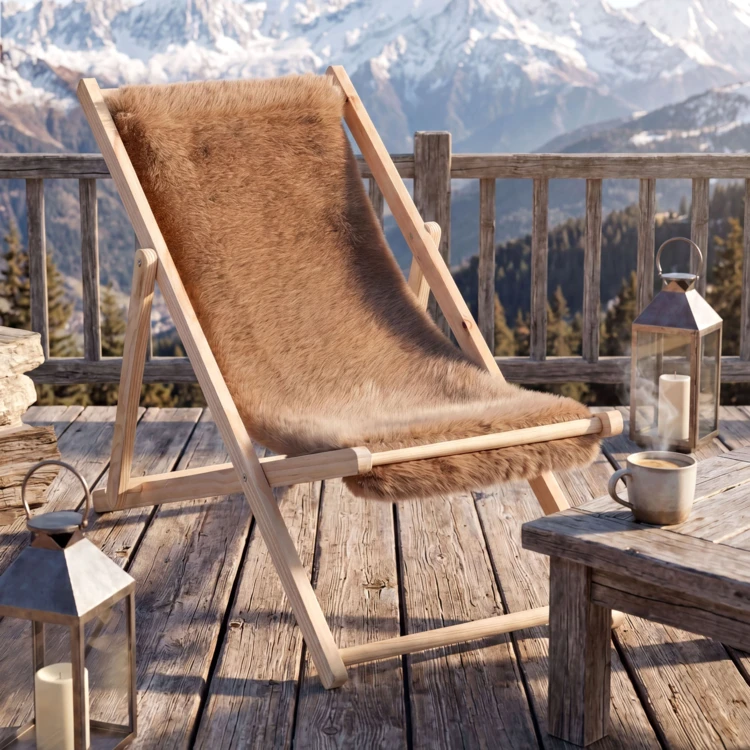 Chilienne pliante en bois à assise texturée
