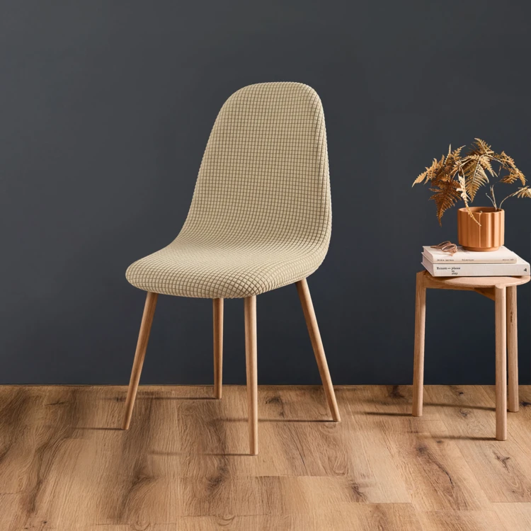 Housse de chaise scandinave extensible en tissu gaufré