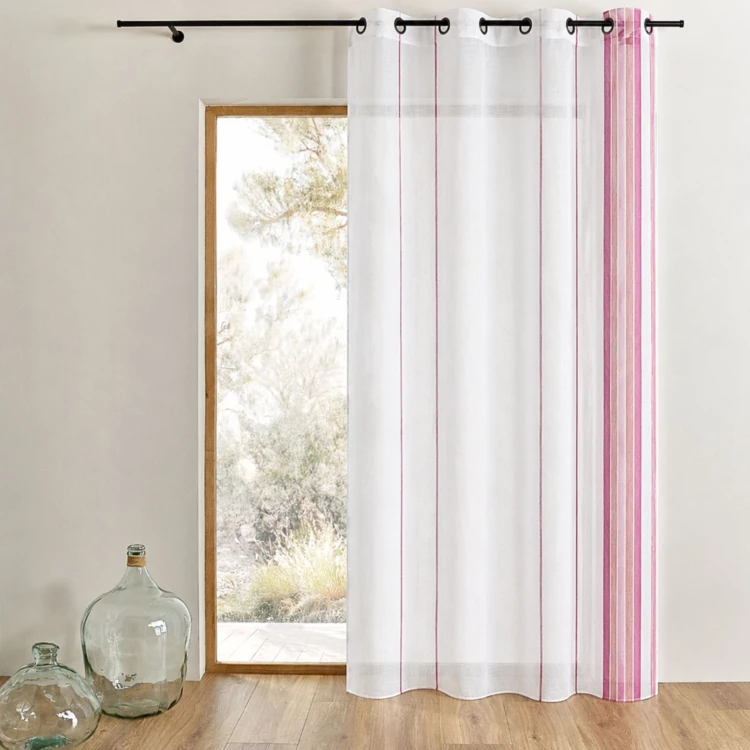 Voilage fantaisie tissé rayure verticale