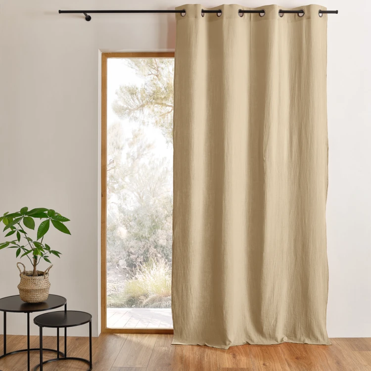 Rideau en gaze de coton tamisant à oeillets