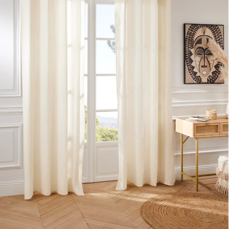 Rideau en gaze de coton uni
