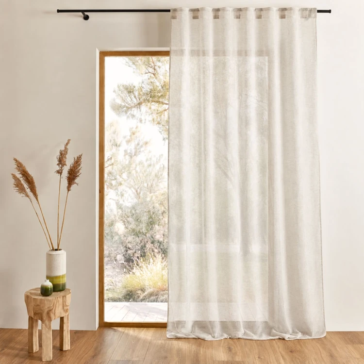 Tenda trasparente con ganci 3 in 1 effetto lino LUZ